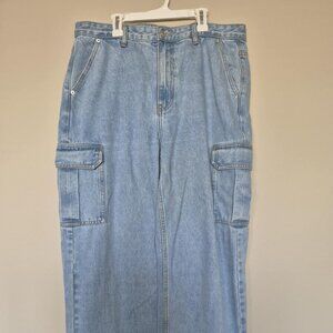 Womens jeans cargo denim Meshki **LIKE NEW** large baggy 90s 00s